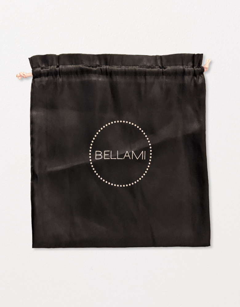 BELLAMI Black Silk Bag (Pink Ribbon)